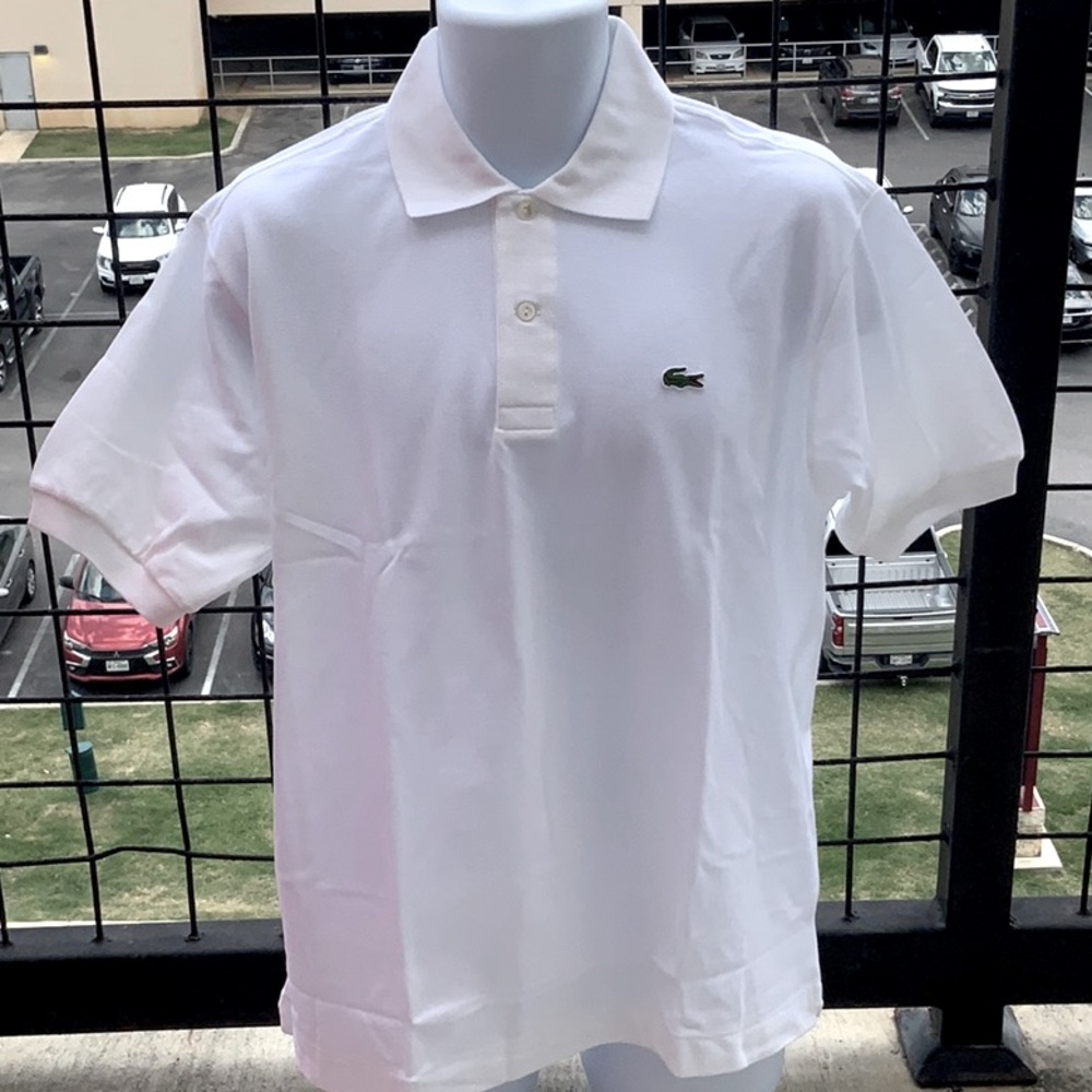 Lacoste White Polo Shirt Classic Piqué Design Men’s Medium/Large Short Sleeve